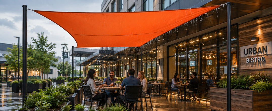 Rain or Shine: How Waterproof Shade Sails Maximize Summer Business & Customer Comfort
