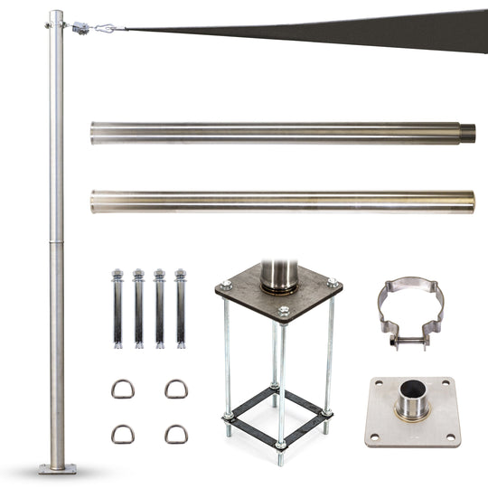 Sun Shade Sail Pole w/ Installation Hardware