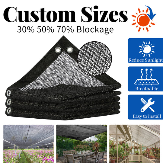 [CUSTOM] Royal Shade 30% / 50% / 70%Black Shade Cloth Mesh Tarp with Grommets