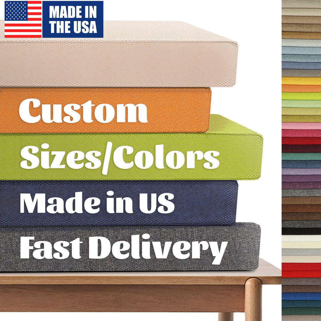 【Custom】Waterproof Frosted Velvet Fabric Seat Cushion, Outdoor Bench Cushion Royal Shade USA