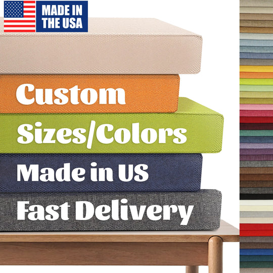 【Custom】Waterproof Frosted Velvet Fabric Seat Cushion, Outdoor Bench Cushion Royal Shade USA
