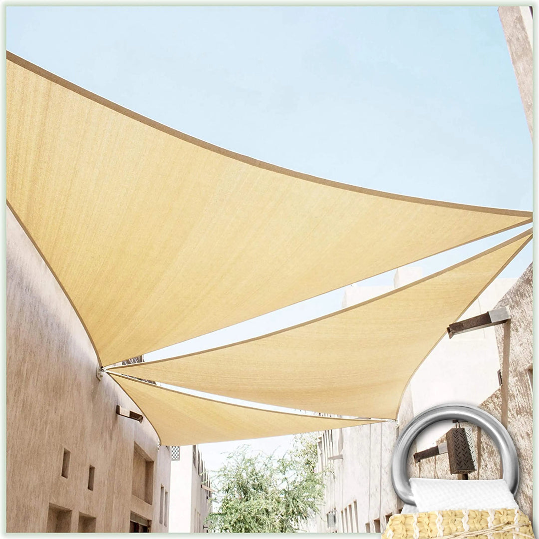 Right Triangle Sun Shade Sail Canopy, 200 GSM HDPE Fabric Shade