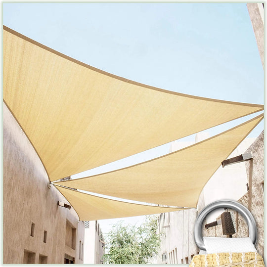 Right Triangle Sun Shade Sail Canopy, 200 GSM HDPE Fabric Shade