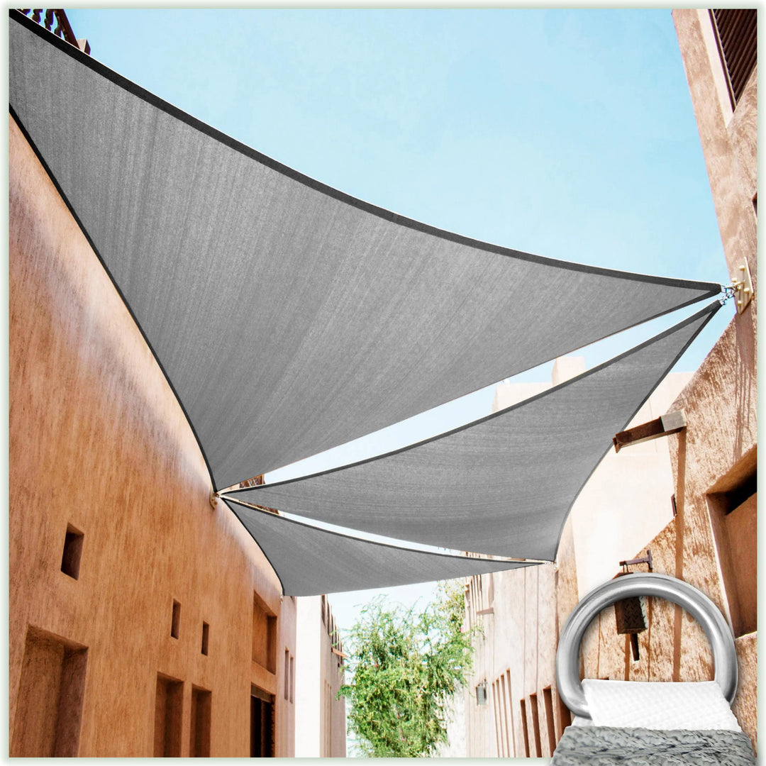 Right Triangle Sun Shade Sail Canopy, 200 GSM HDPE Fabric Shade