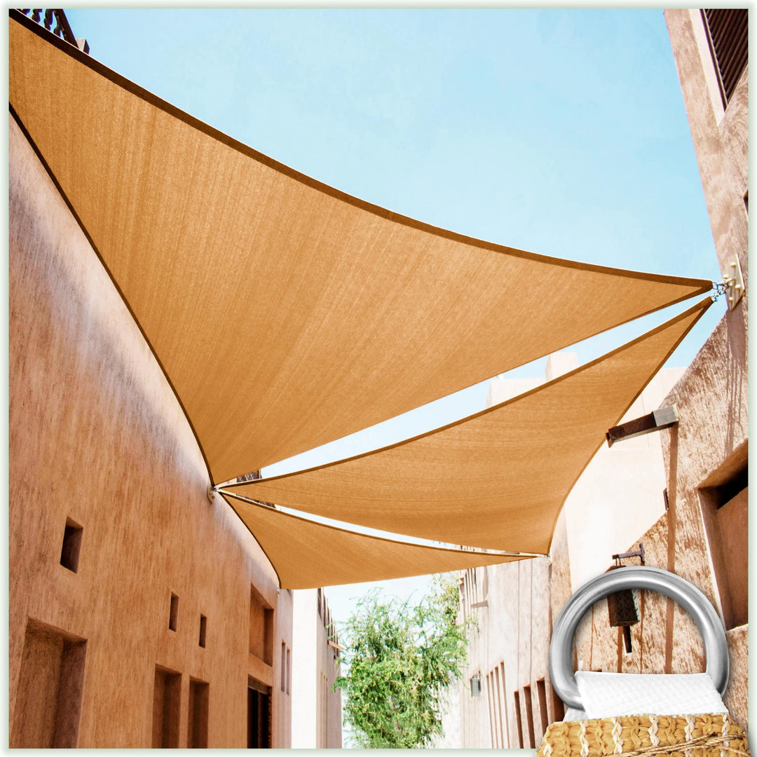 Right Triangle Sun Shade Sail Canopy, 200 GSM HDPE Fabric Shade