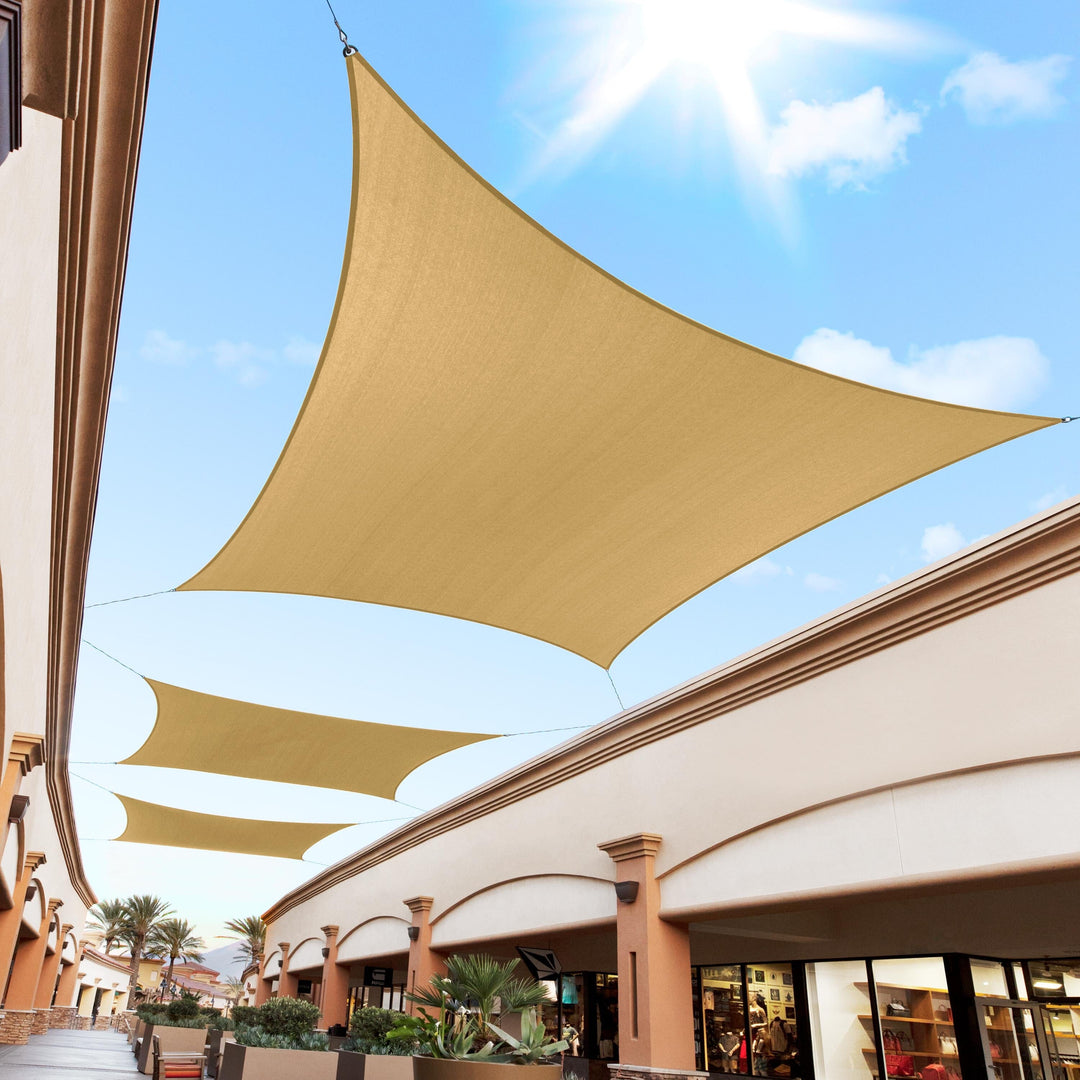 Square Sun Shade Sail Canopy, Commercial Grade, 4 Sizes, 8 Colors