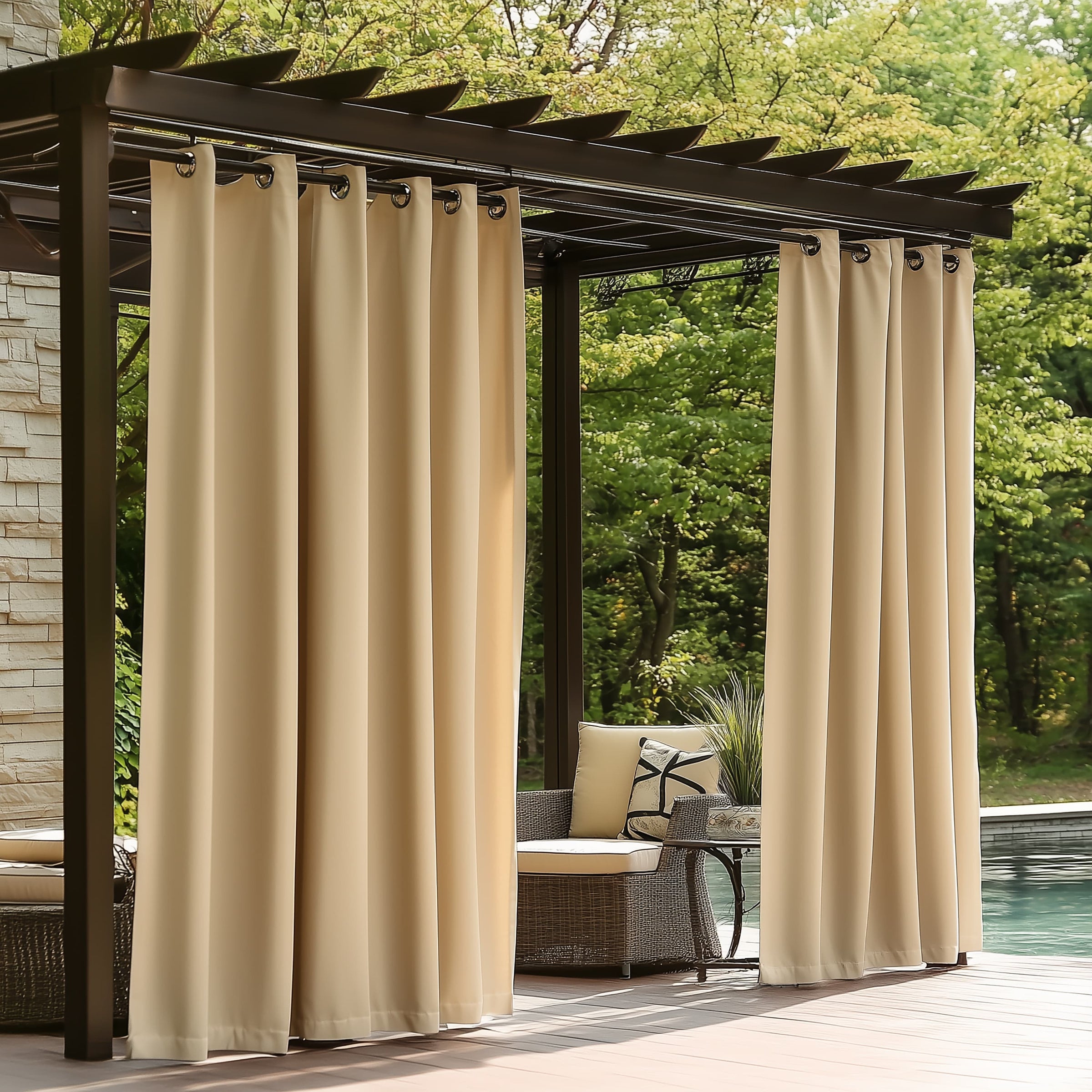 Waterproof Metal Grommets Outdoor Curtain Panel - Royal Shade USA