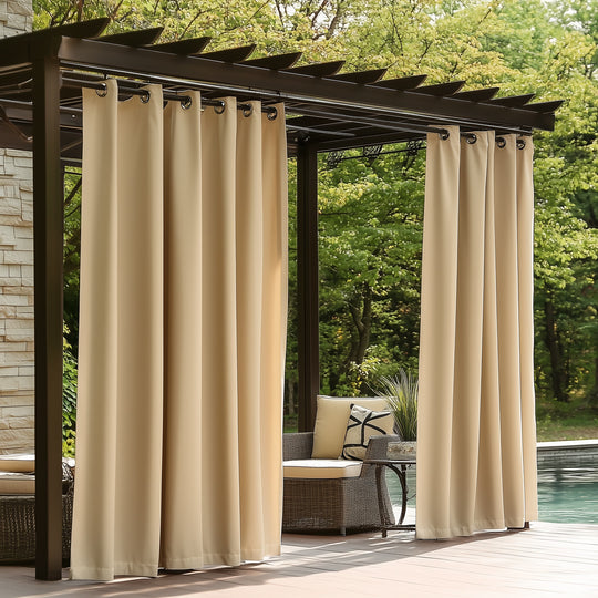 Waterproof Metal Grommets Outdoor Curtain Panel - Royal Shade USA