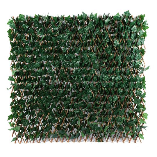 Expandable Faux Artificial Ivy Trellis Privacy Fence Screen - Single / Double Sided Leaves