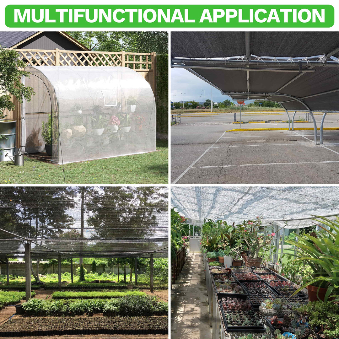 50% Sunblock Shade Cloth - 8x12 Foot Black Garden Shade Mesh For Plants & Greenhouses