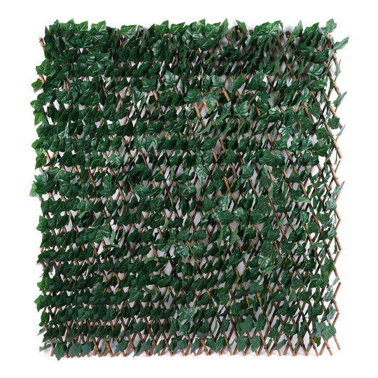 Expandable Faux Artificial Ivy Trellis Privacy Fence Screen - Single / Double Sided Leaves