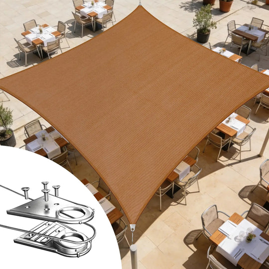 Royal Shade Heavy Duty 260 GSM Premium Super Ring Square Shade Sail Royal Shade