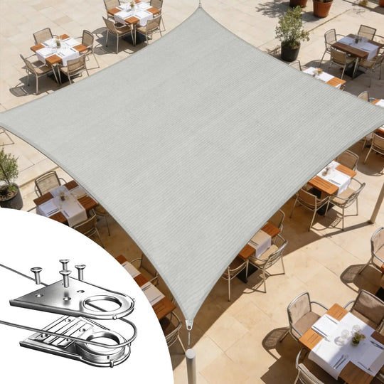 Royal Shade Heavy Duty 260 GSM Premium Super Ring Square Shade Sail Royal Shade