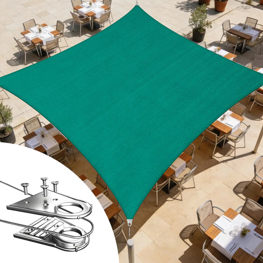 Royal Shade Heavy Duty 260 GSM Premium Super Ring Square Shade Sail Royal Shade
