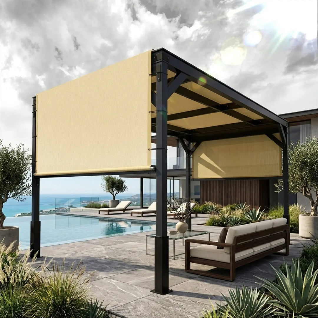 Pergola Sun Shade Canopy Replacement Cover (With Rods） Royal Shade USA