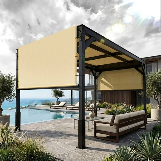 Pergola Sun Shade Canopy Replacement Cover (With Rods） Royal Shade USA