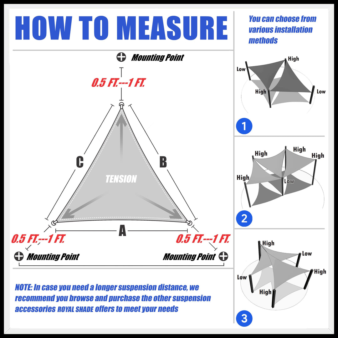 [CUSTOM] Standard Triangle/Rectangle/Square Shade Sail Outdoor Canopy Awning