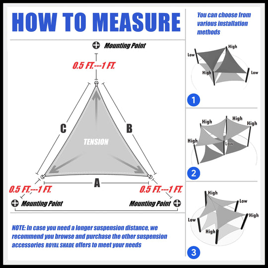 [CUSTOM] Standard Right Triangle Shade Sail Outdoor Canopy Awning