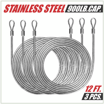 PVC Coated Stainless Steel Metal Wire Cable Ropes Set