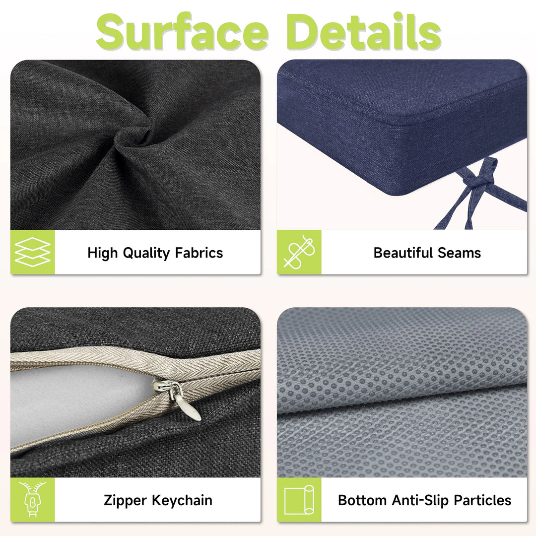 【Custom】Imitate Linen Fabric Seat Cushion, Indoor Bench Cushion Royal Shade USA