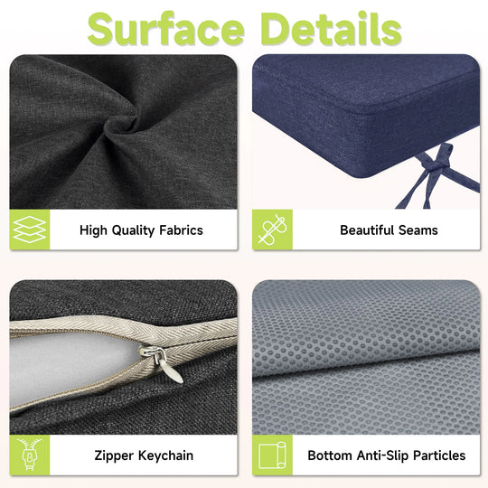 【Custom】Imitate Linen Fabric Seat Cushion, Indoor Bench Cushion Royal Shade USA