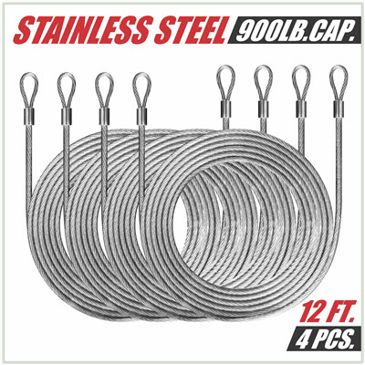 PVC Coated Stainless Steel Metal Wire Cable Ropes Set