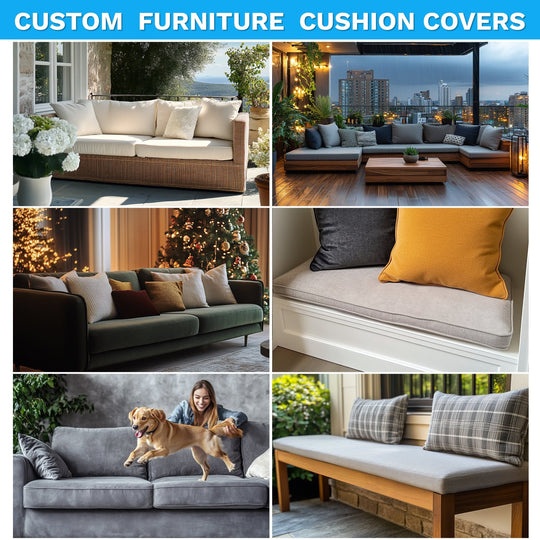 【Custom】Cushion Cover Patio Bench Cushion Cover Replaceable Bench Cushion/Chair Cushion Cover