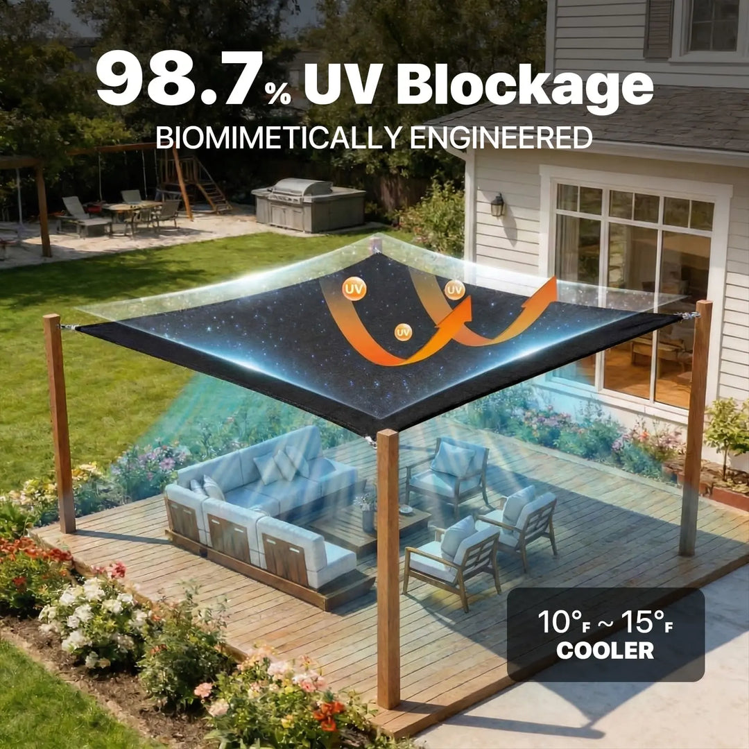 [CUSTOM] Super Ring Triangle/Rectangle/Square Heavy Duty 260 GSM Industrial Grade Sun Shade Sail Royal Shade