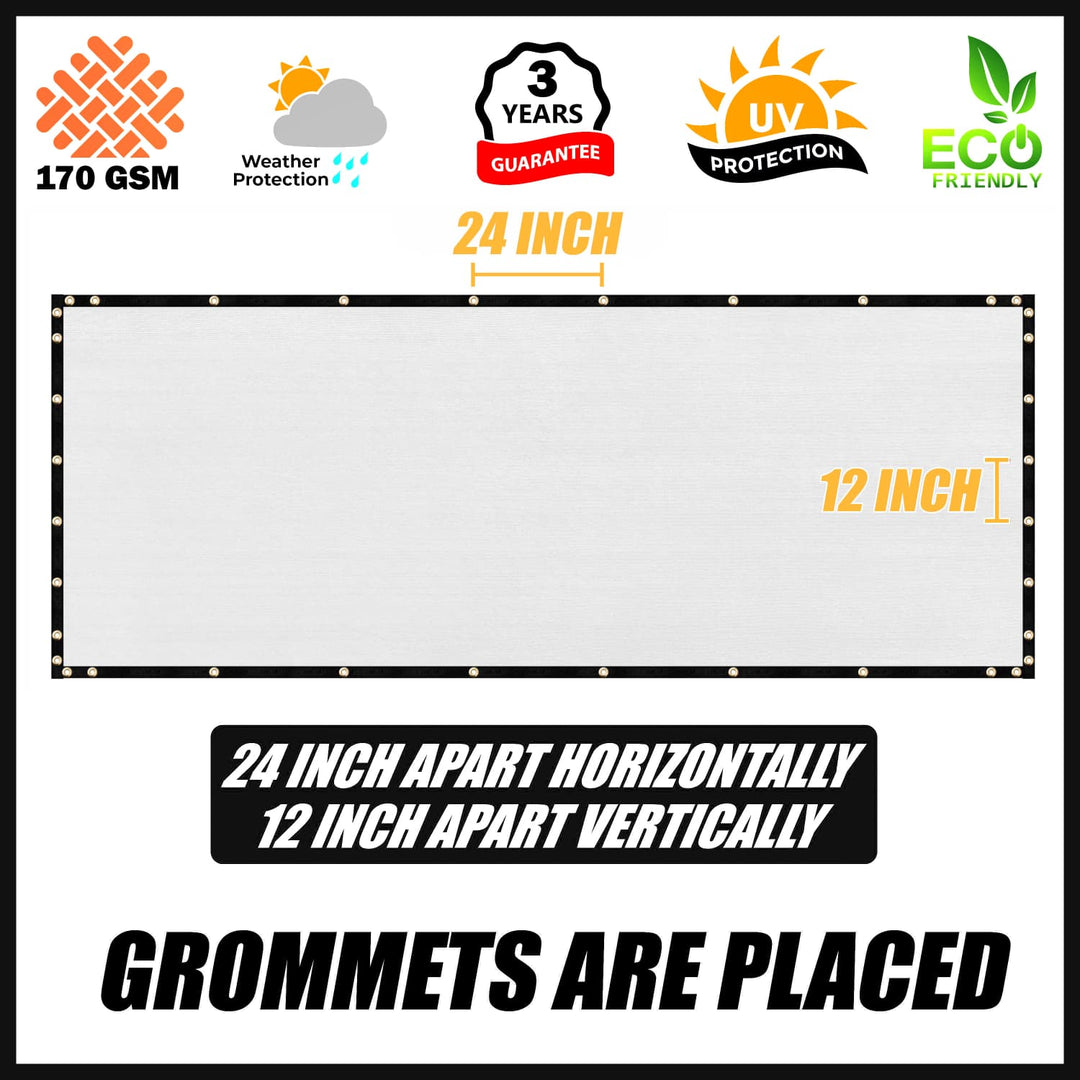 4 ft Fence Privacy Screen W Brass-Grommets 170 GSM Royal Shade