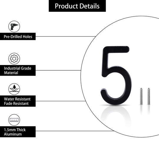 【Custom】Metal House Number Sign,Minimalist Address Sign Royal Shade USA