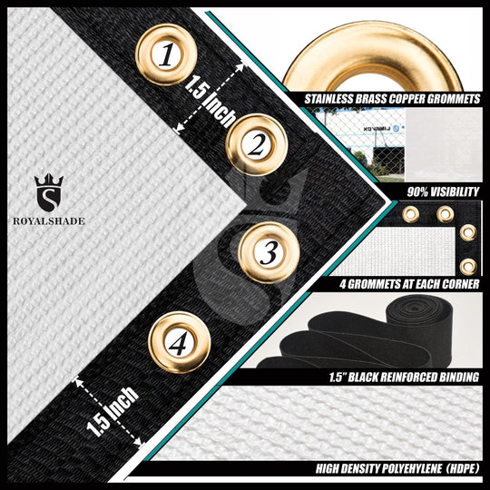 4 ft Fence Privacy Screen W Brass-Grommets 170 GSM Royal Shade