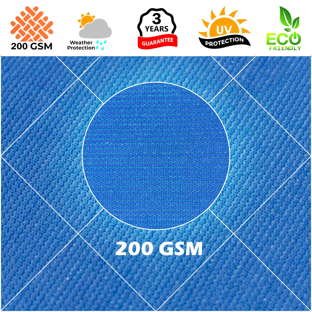 Equilateral Triangle Sun Shade Sail Canopy, 200 GSM HDPE Fabric Shade Royal Shade