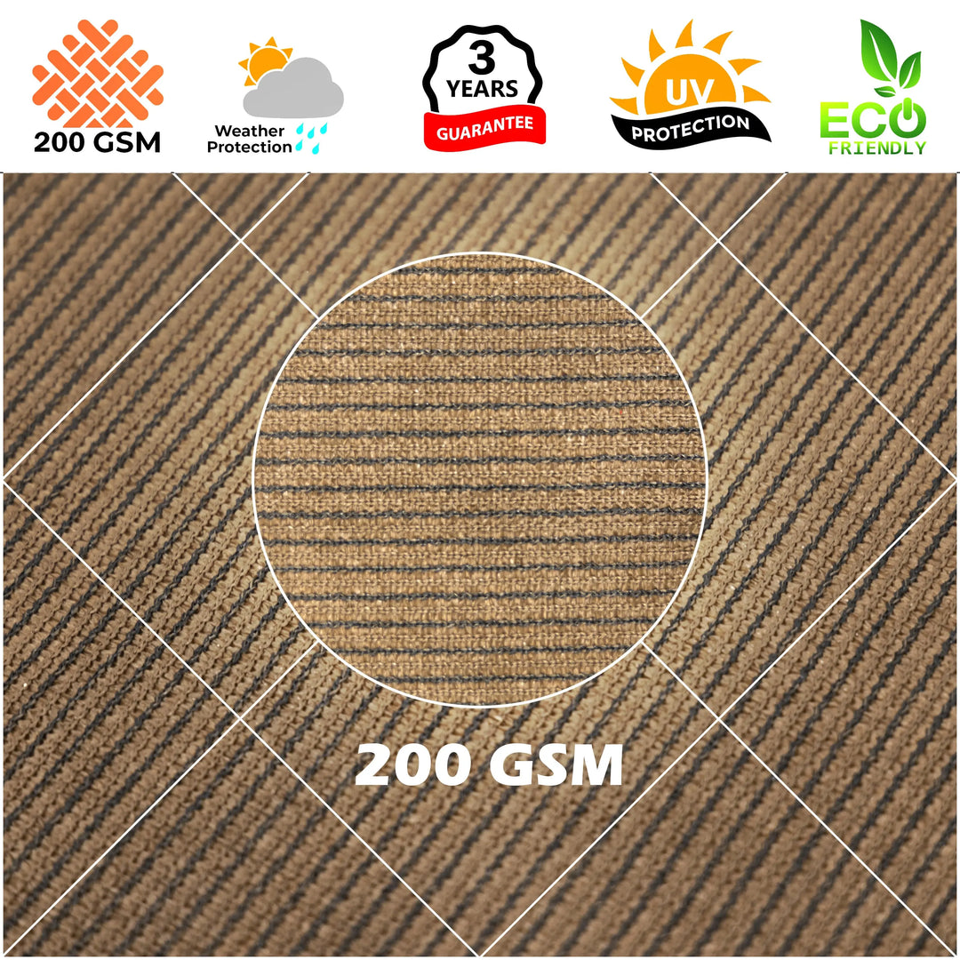Equilateral Triangle Sun Shade Sail Canopy, 200 GSM HDPE Fabric Shade Royal Shade