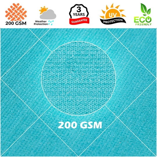 Equilateral Triangle Sun Shade Sail Canopy, 200 GSM HDPE Fabric Shade Royal Shade