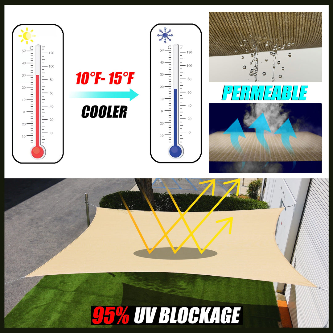 [CUSTOM] Standard Triangle/Rectangle/Square Shade Sail Outdoor Canopy Awning