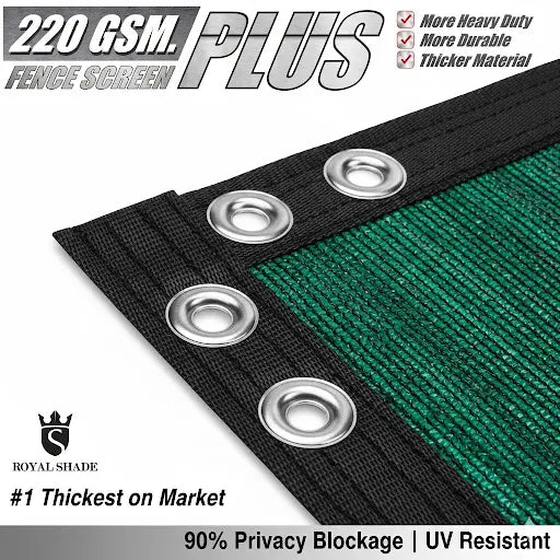 Heavy Duty Plus Privacy Fence Screen 220 GSM Royal Shade