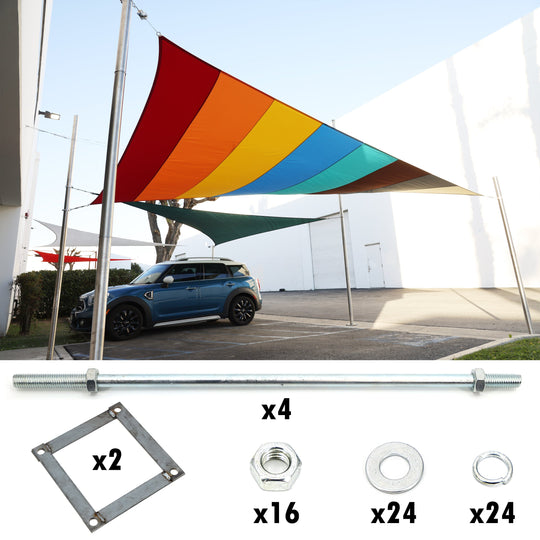 Sun Shade Sail Pole w/ Installation Hardware