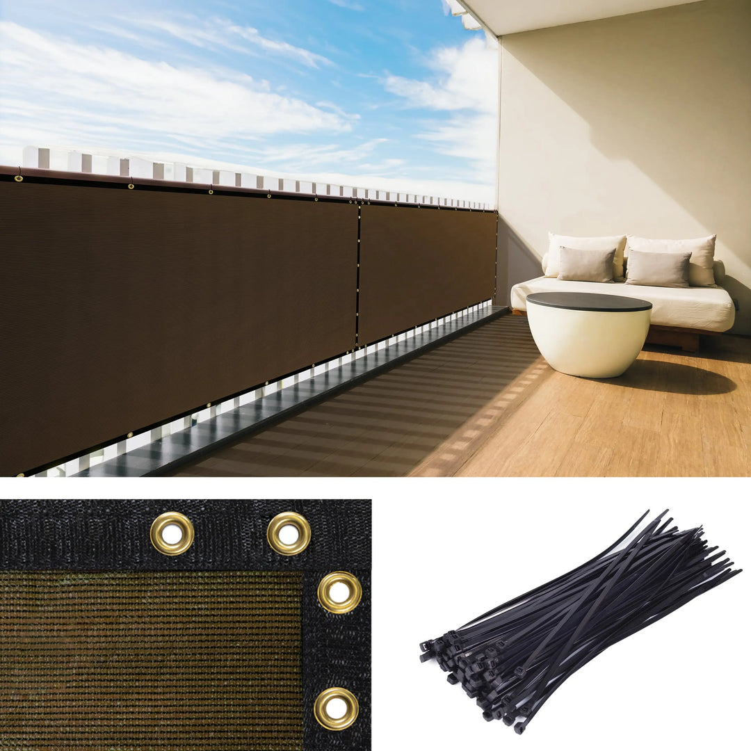Customizable 5-Foot Privacy Fence Screen – Brown Commercial Shade Cover, 1-160 Ft Width