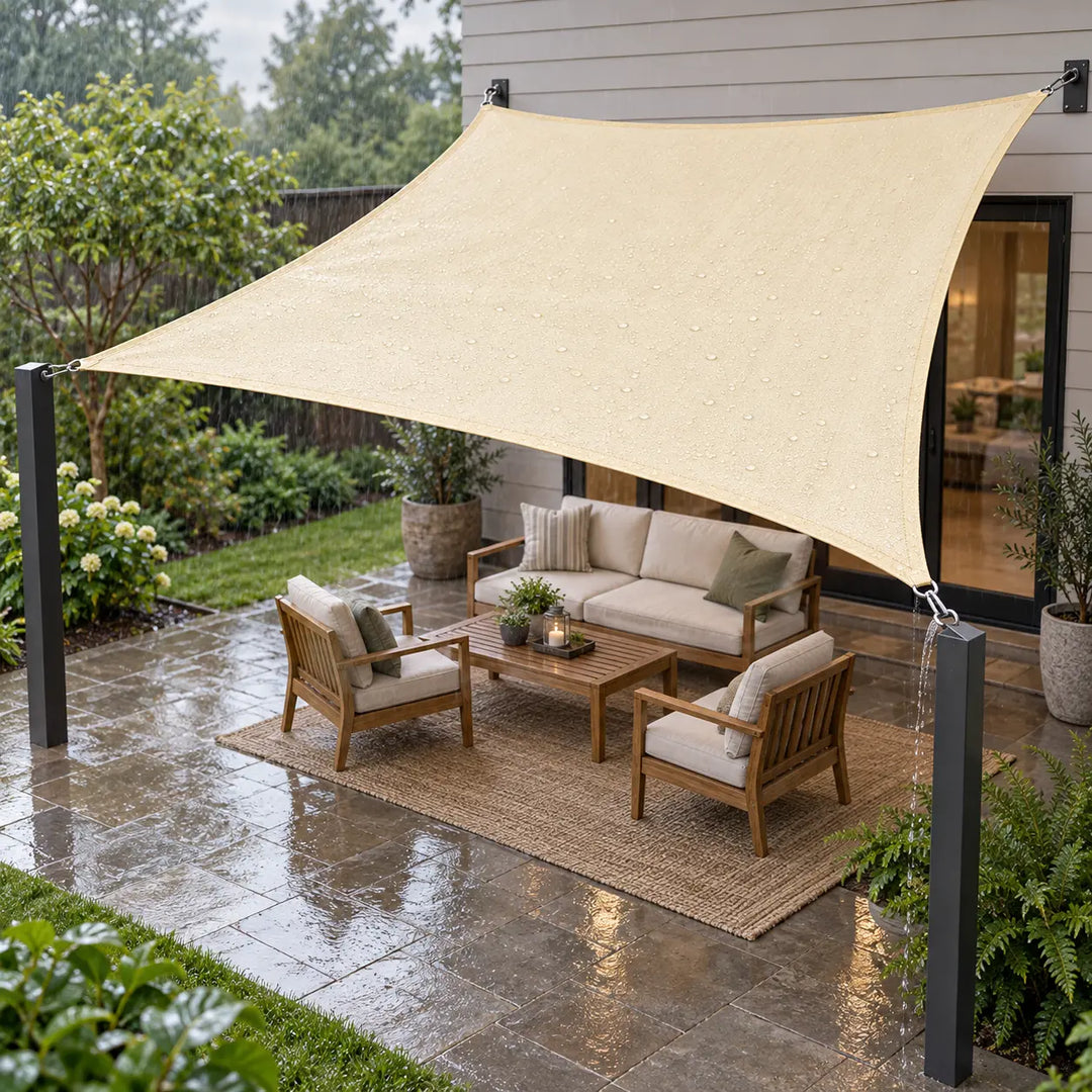 Waterproof Square Waterproof Shade Sail Canpoy, Heavy Duty