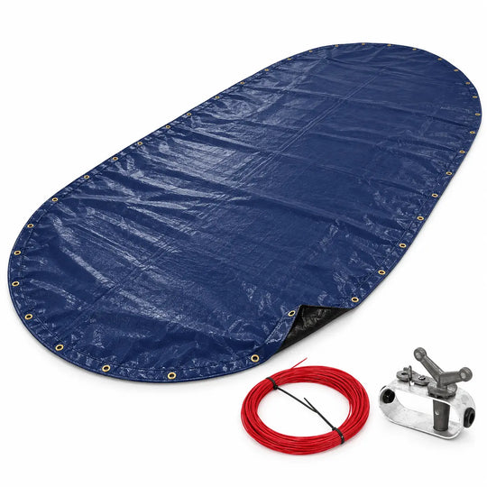 Oval Navy Blue Winter Pool Cover