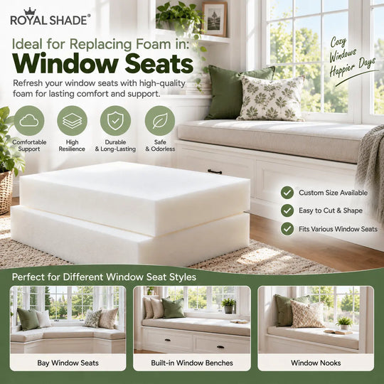 Custom Cut Foam Cushions – 70D High Density Upholstery Foam for Seats & Furniture