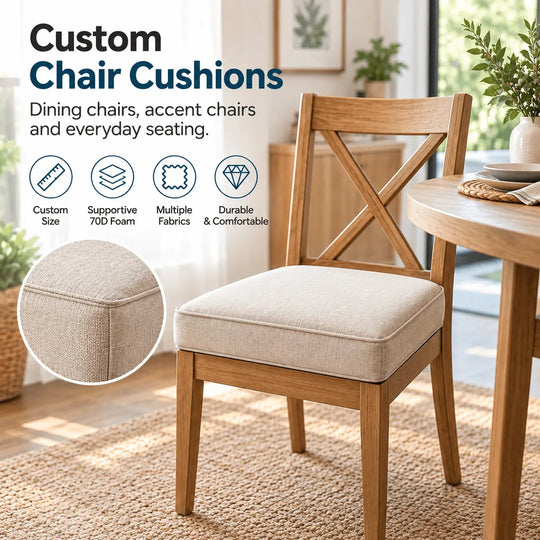 [Custom] Premium 70D High-Resilience Foam Multi-Fabric Furniture Cushion