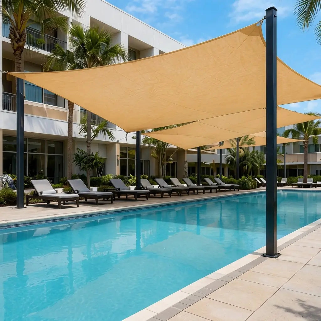 Super Ring Heavy Duty Square Commercial Grade Sun Shade Sail Canopy