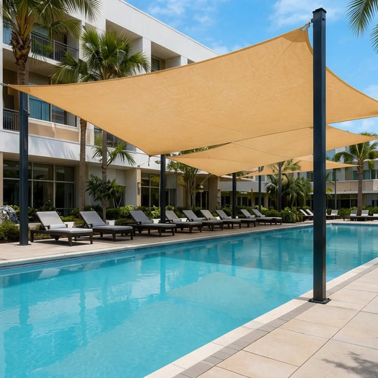 Super Ring Heavy Duty Square Commercial Grade Sun Shade Sail Canopy