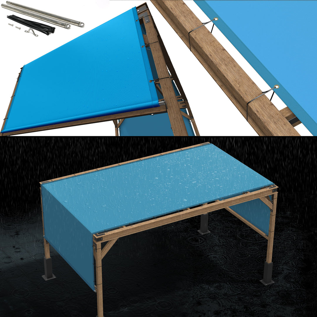 Waterproof Pergola Sun Shade Canopy Replacement Cover( With Rods) - Royal Shade USA