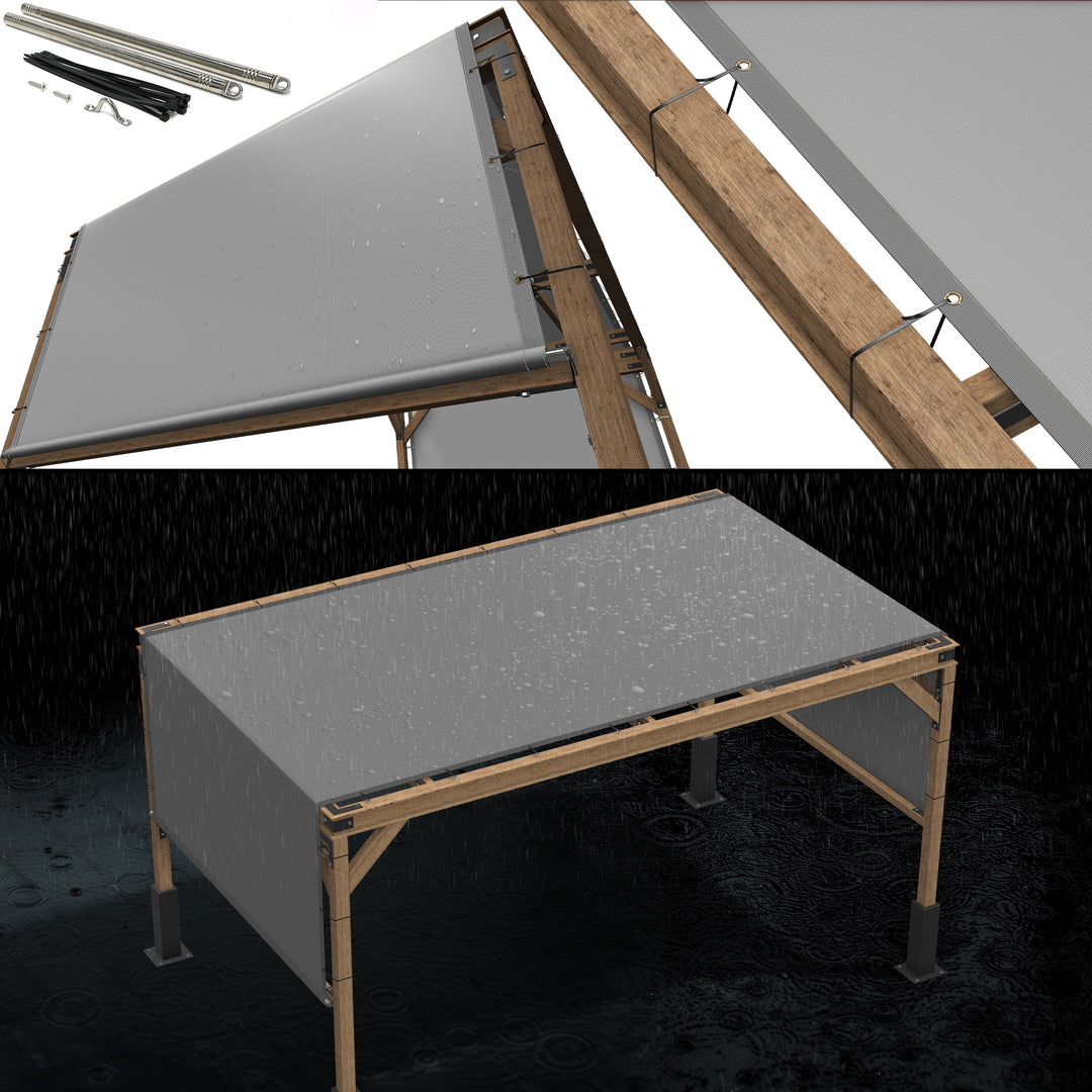 Waterproof Pergola Sun Shade Canopy Replacement Cover( With Rods) - Royal Shade USA