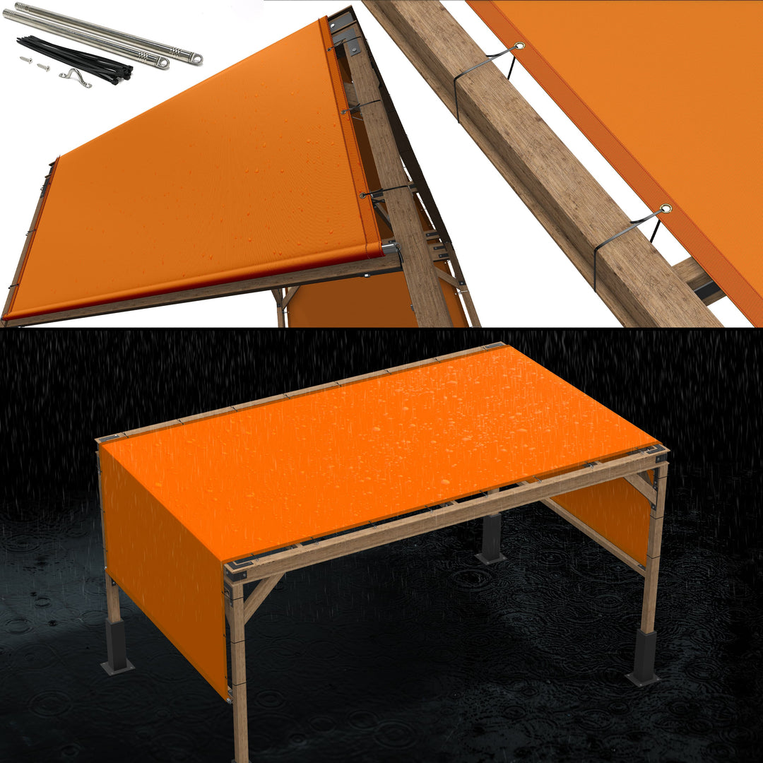 Waterproof Pergola Sun Shade Canopy Replacement Cover( With Rods) - Royal Shade USA