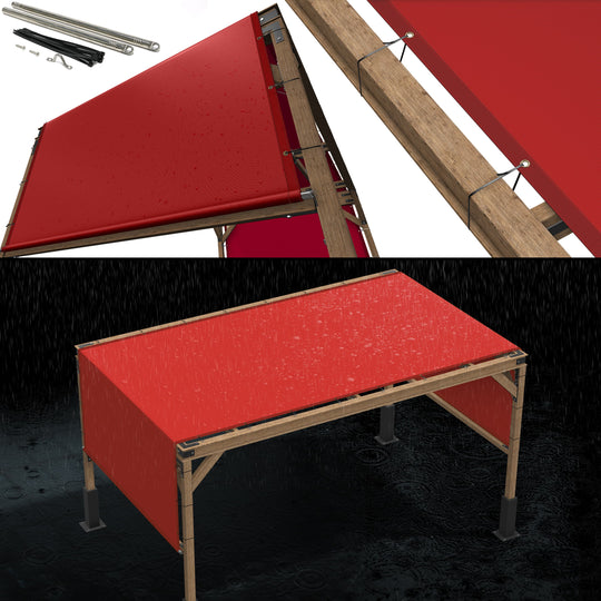 Waterproof Pergola Sun Shade Canopy Replacement Cover( With Rods) - Royal Shade USA