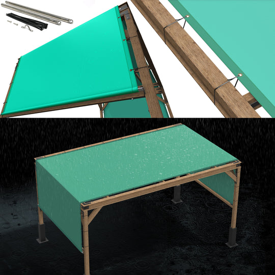 Waterproof Pergola Sun Shade Canopy Replacement Cover( With Rods) - Royal Shade USA