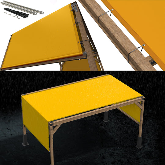 Waterproof Pergola Sun Shade Canopy Replacement Cover( With Rods) - Royal Shade USA